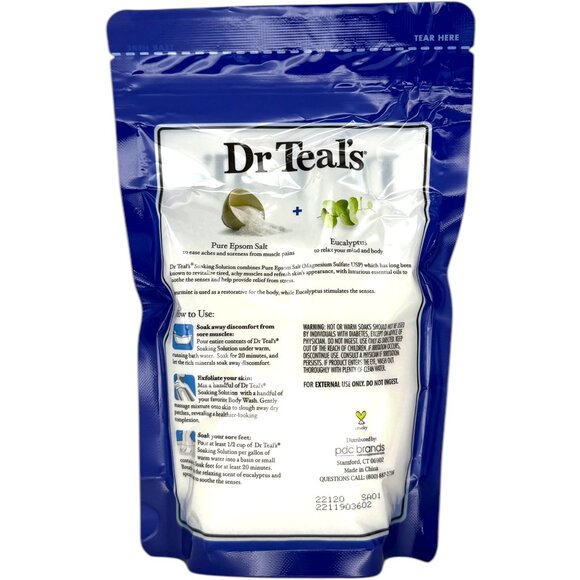 Dr Teal's Epsom Salt Bath Soak Gift Set 3pc Relax Relief Melatonin & Elderberry - Picture 3 of 7